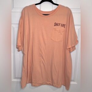 Salt Life Men's Black and Orange T-shirt w/ Red/White/Blue Crab - Size 2XL